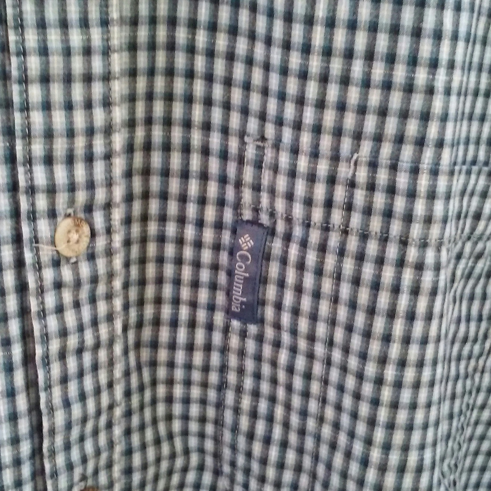 Columbia shirt M Green check LS Button-down collar - Picture 3 of 8